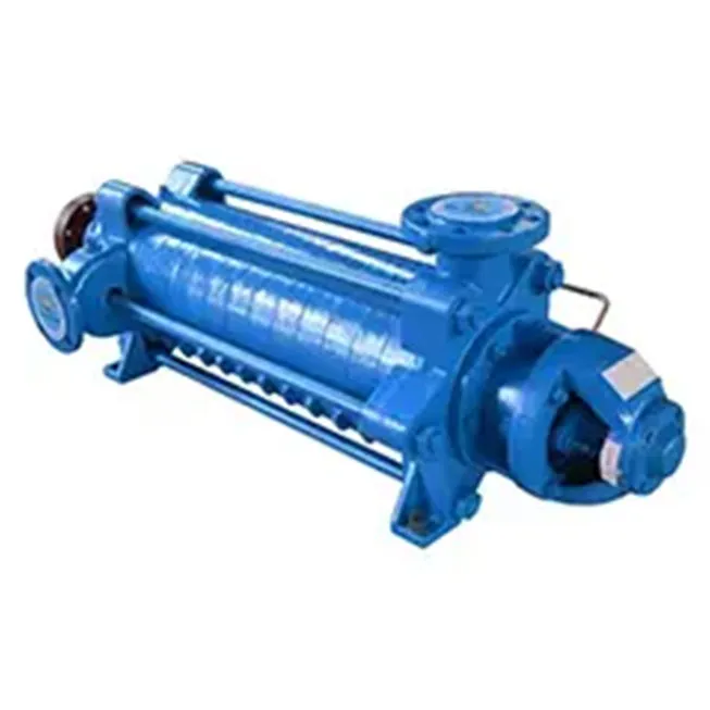 Robust multi-stage blue industrial pump provided by Alton Facility Services