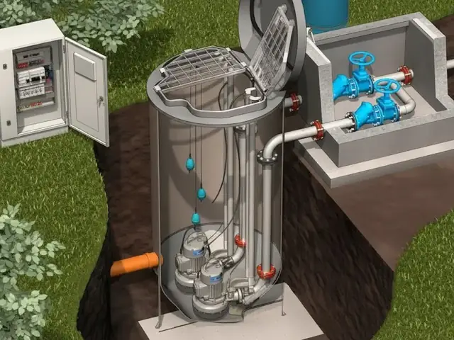 Package pump station chamber, pumps and controls supplied and installed by AFS