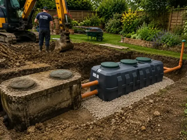 Septic tank conversion and treatment plant replacement works