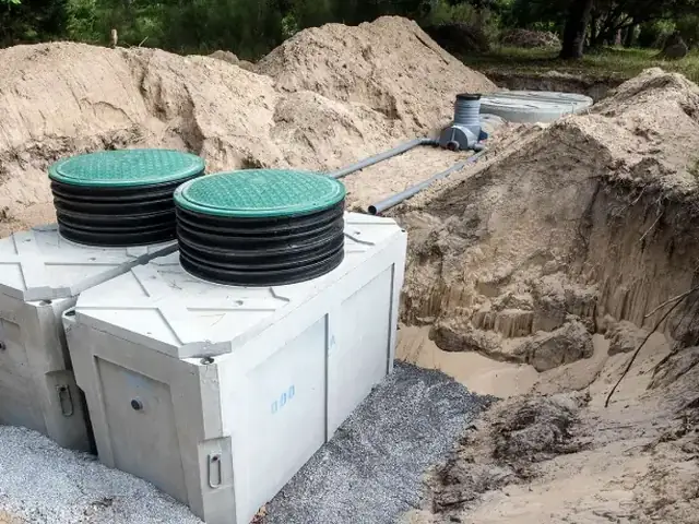 Domestic sewage treatment plant installation and servicing