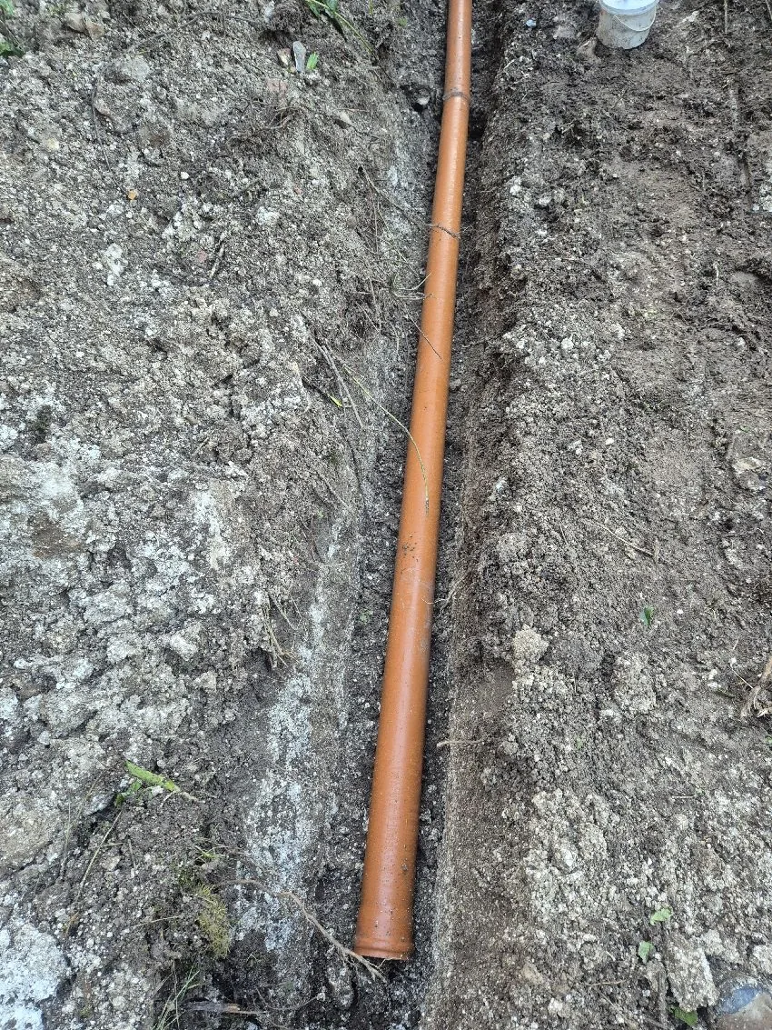 Pipework installed for main sewer connection