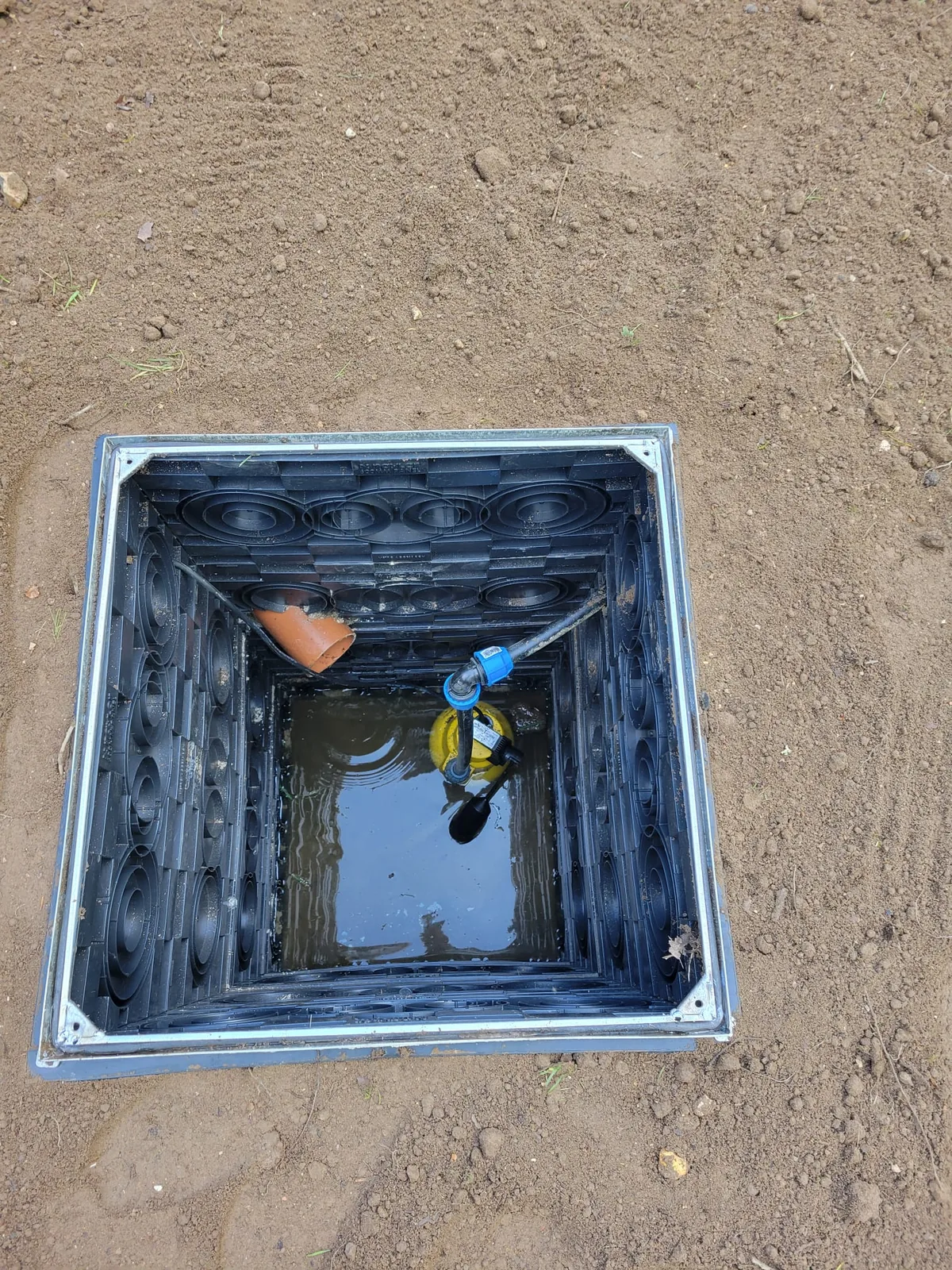 Automatic pump chamber installed for wastewater treatment plant discharge