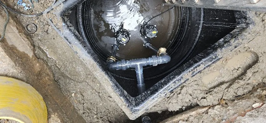Open pump chamber during package pump station installation