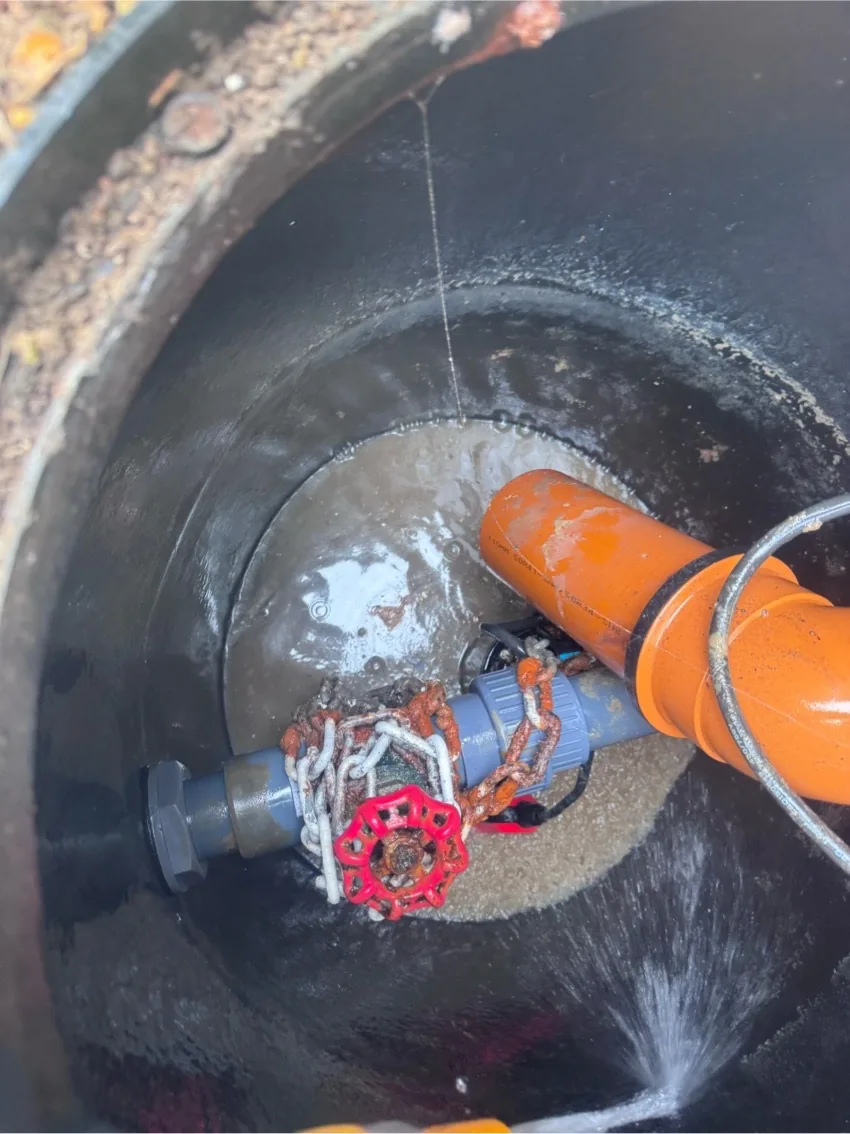 Pump with integral float during pump station servicing