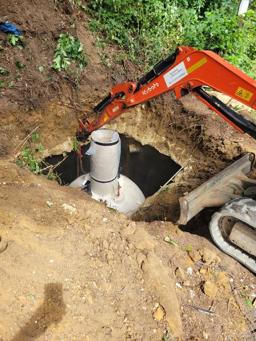 Excavation works around new treatment system