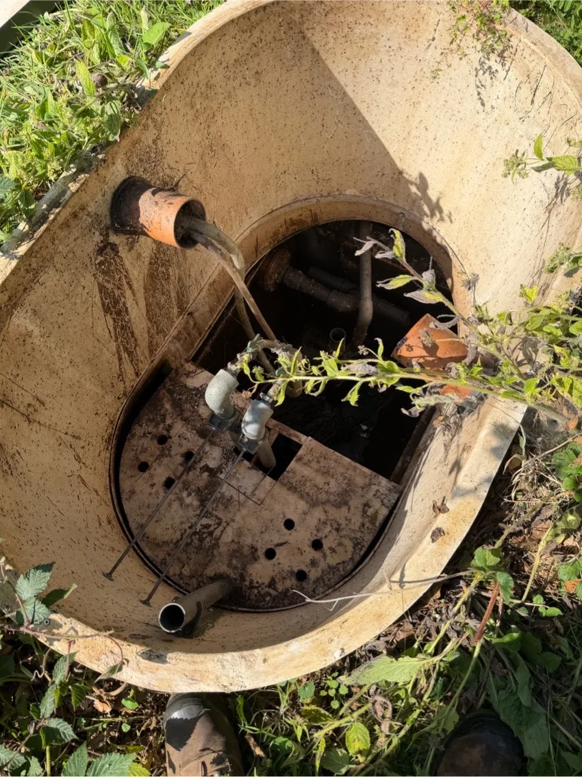 Treatment plant chamber inspected during maintenance visit