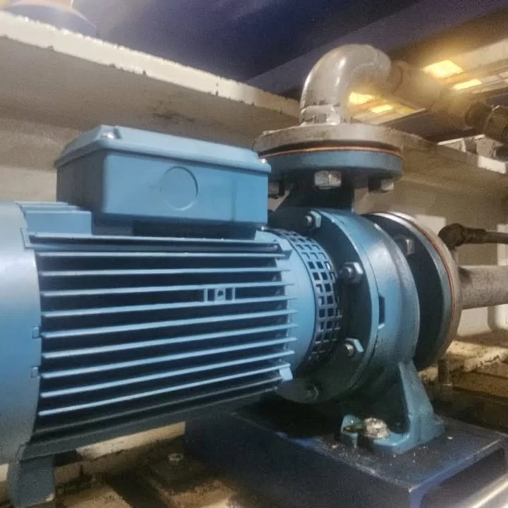 AFS engineer completing the pump replacement