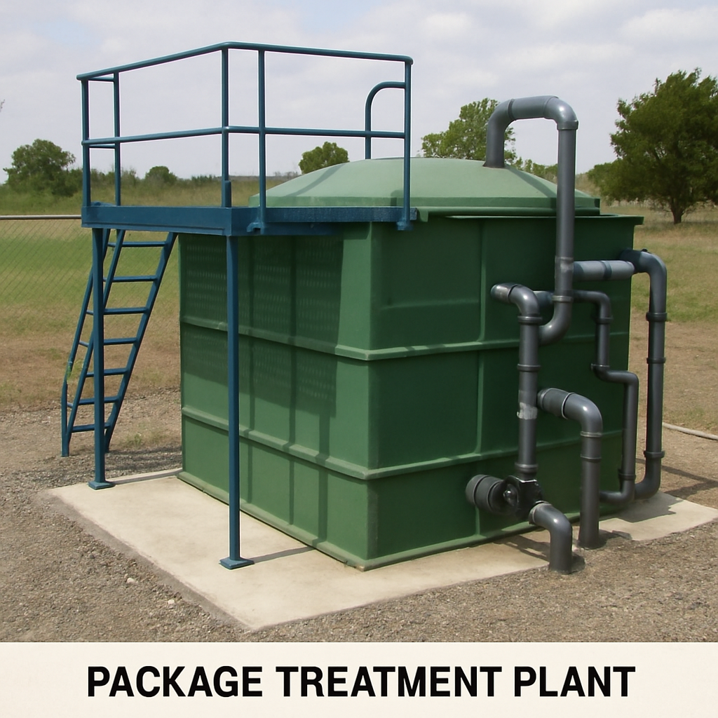 Package treatment plant being installed