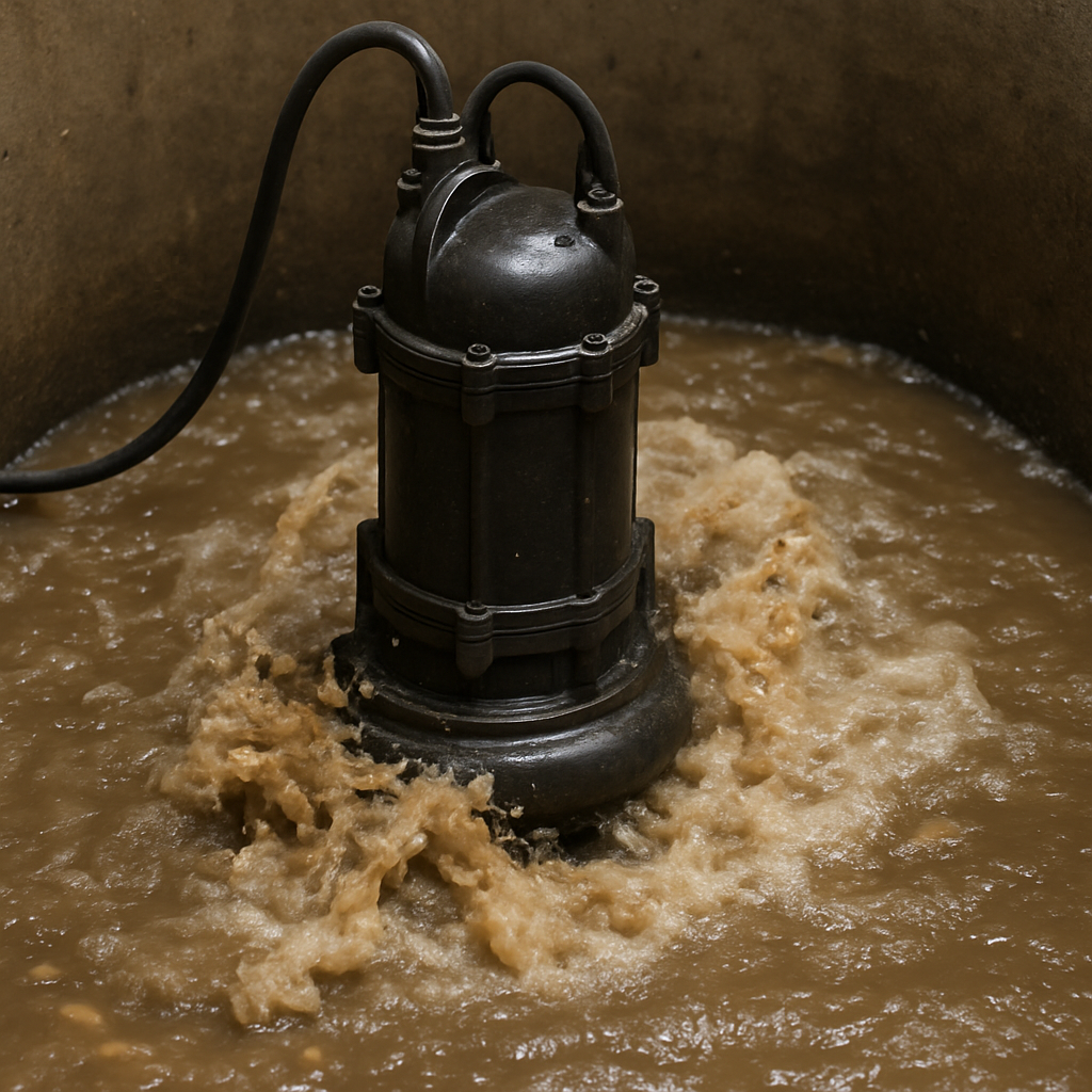 Sewage cutter pump in action