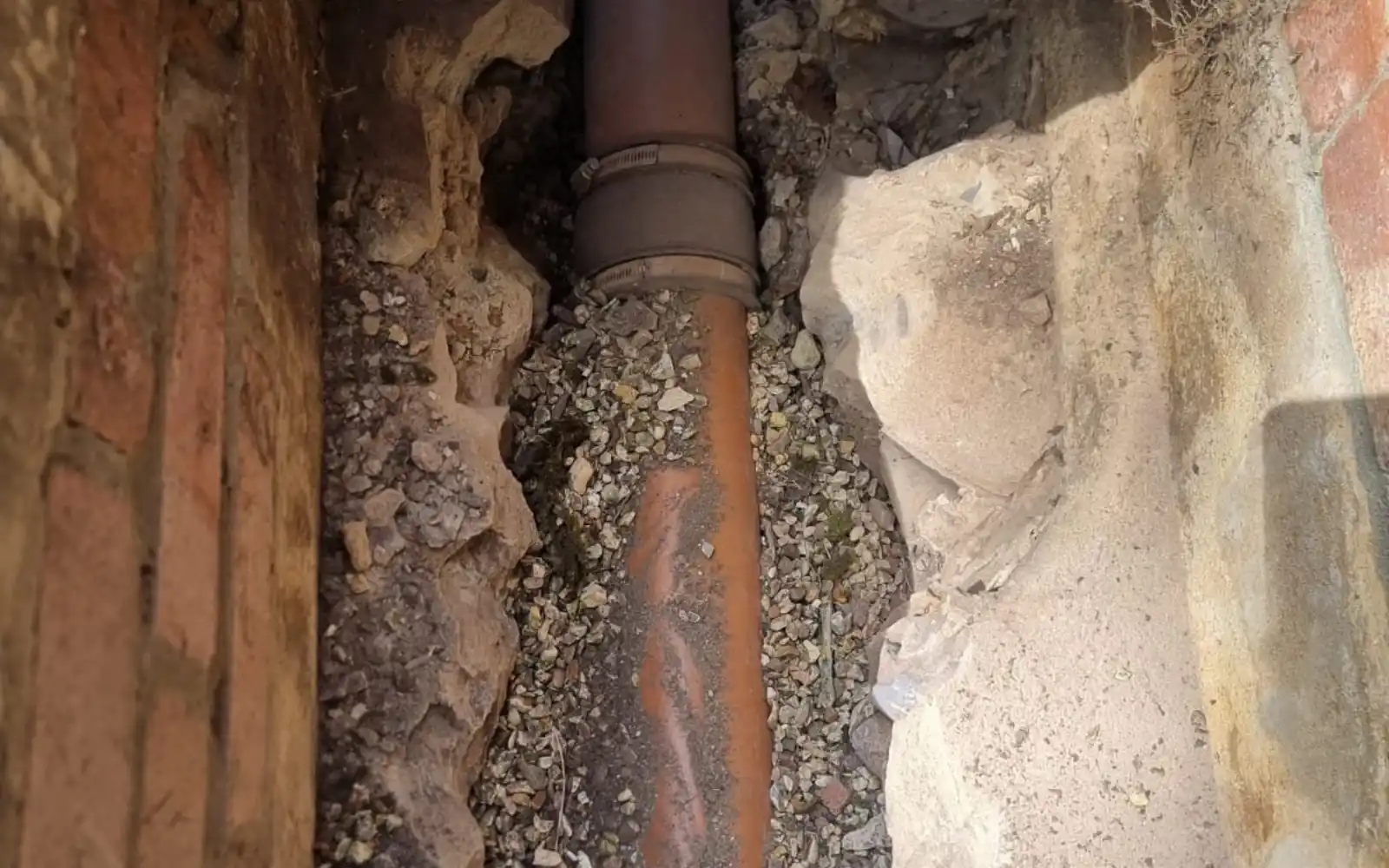 Professional sewer connection team