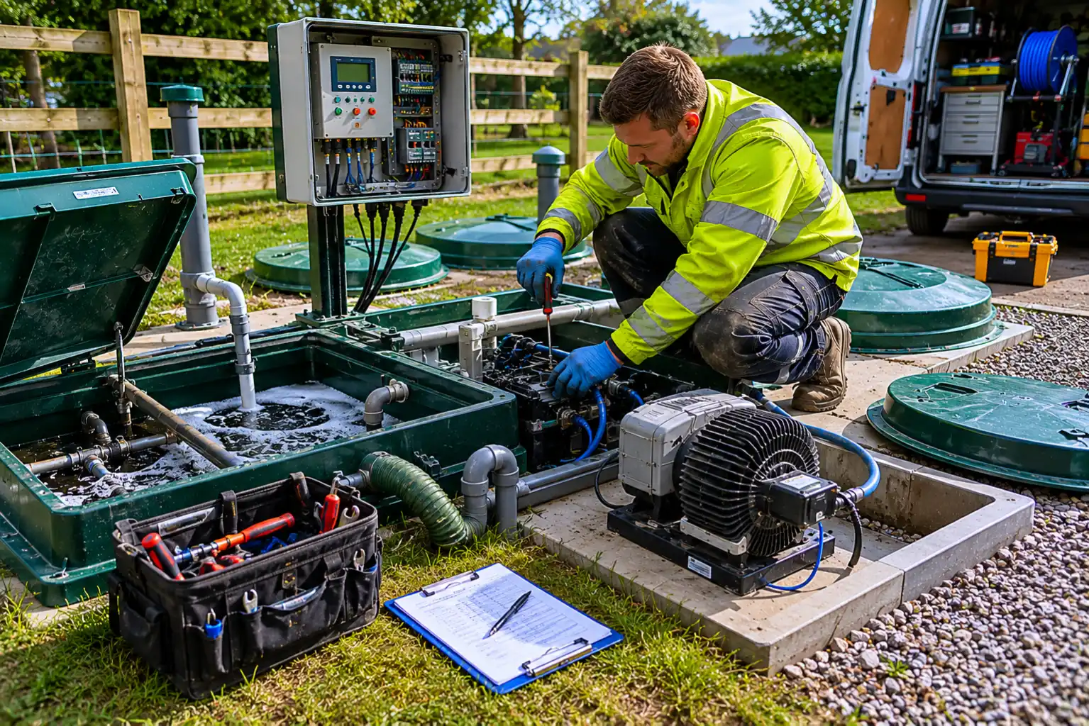 Sewage treatment plant servicing engineer