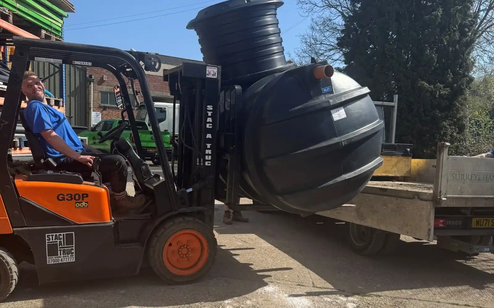 Sewage treatment plant installation excavation